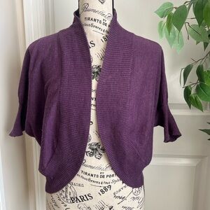 Y2K Vintage Open Front Shrug Cardigan Purple Sz M